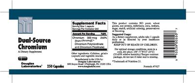 Photo of the Douglas Laboratories Dual-Source Chromium label