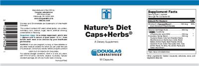Photo of the Douglas Laboratories Nature's Diet Caps + Herbs label