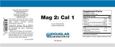 Photo of the Douglas Laboratories Mag 2: Cal 1 label