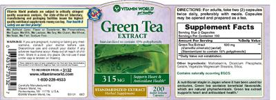 Green Tea Extract 315 mg