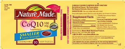 Photo of the Nature Made CoQ10 100 mg Supplement label