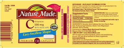 Photo of the Nature Made Vitamin C 500 mg label