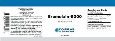 Photo of the Douglas Laboratories Bromelain-5000 label