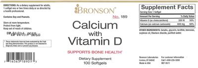 Photo of the Bronson Calcium With Vitamin D label