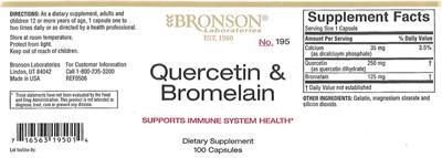 Photo of the Bronson Laboratories Quercetin & Bromelain label