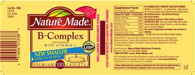 Photo of the Nature Made B-Complex Supplement With Vitamin C label