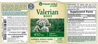 Valerian Root 450 mg