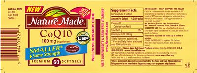 Photo of the Nature Made CoQ10 100 mg Supplement label