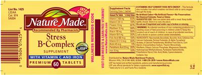 Stress B-Complex Supplement With Vitamin C And Iron