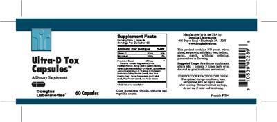 Photo of the Douglas Laboratories Ultra-D Tox Capsules label