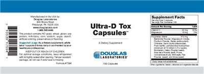Photo of the Douglas Laboratories Ultra-D Tox Capsules label