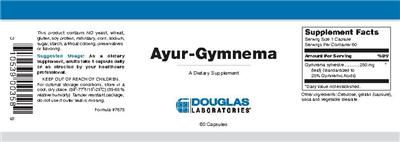 Photo of the Douglas Laboratories Ayur-Gymnema label