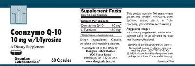 Photo of the Douglas Laboratories Coenzyme Q-10 10 mg W/L-Tyrosine label