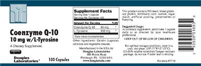 Photo of the Douglas Laboratories Coenzyme Q-10 10 mg W/L-Tyrosine label