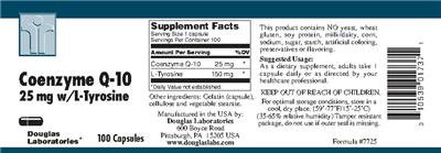Photo of the Douglas Laboratories Coenzyme Q-10 25 mg W/L-Tyrosine label