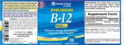 Sublingual B-12 500 mcg