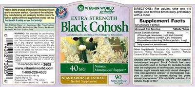 Extra Strength Black Cohosh 40 mg