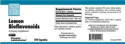 Photo of the Douglas Laboratories Lemon Bioflavonoids label