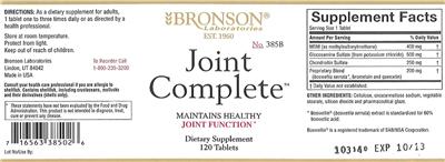 Photo of the Bronson Laboratories Joint Complete label