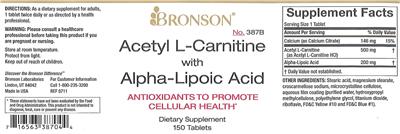 Photo of the Bronson Acetyl L-Carnitine With Alpha-Lipoic Acid label