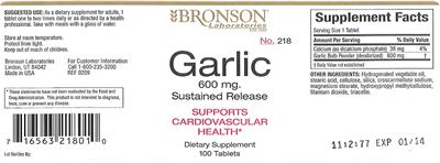 Garlic 600 mg Sustained Release