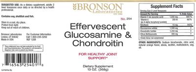 Photo of the Bronson Laboratories Effervescent Glucosamine & Chondroitin label