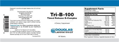 Photo of the Douglas Laboratories Tri-B-100 Timed Release B-Complex label