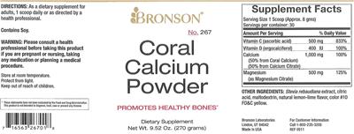 Photo of the Bronson Coral Calcium Powder label