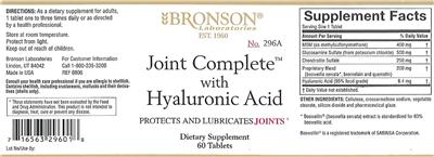 Photo of the Bronson Laboratories Joint Complete With Hyaluronic Acid label