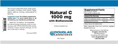 Photo of the Douglas Laboratories Natural C 1000 mg With Bioflavonoids label