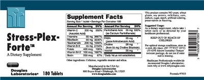 Photo of the Douglas Laboratories Stress-Plex-Forte label