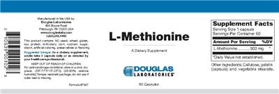 Photo of the Douglas Laboratories L-Methionine label