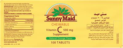 Chewable Vitamin C 500 mg Supplement Natural Orange Flavor