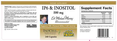 Photo of the Natural Factors IP6 & Inositol 500 mg label