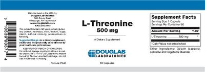 Photo of the Douglas Laboratories L-Threonine 500 mg label