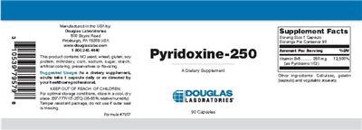 Photo of the Douglas Laboratories Pyridoxine-250 label