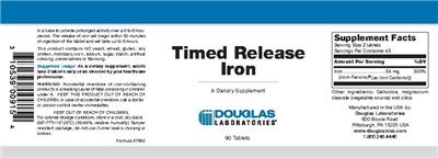 Photo of the Douglas Laboratories Timed Release Iron label