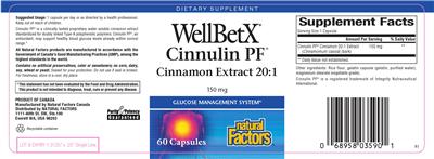 WellBetX Cinnulin PF Cinnamon Extract 20:1 150 mg