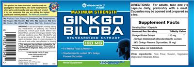 Maximum Strength Ginkgo Biloba 120 mg