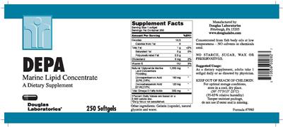 Photo of the Douglas Laboratories DEPA Marine Lipid Concentrate label