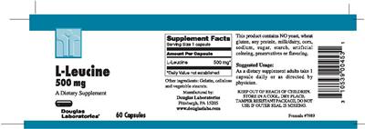 Photo of the Douglas Laboratories L-Leucine 500 mg label