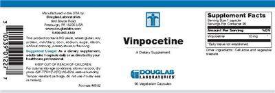 Photo of the Douglas Laboratories Vinpocetine label