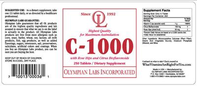 Photo of the OL Olympian Labs C-1000 label