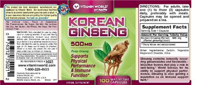 Korean Ginseng 500 mg