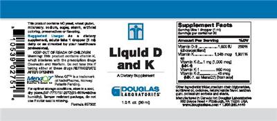 Photo of the Douglas Laboratories Liquid D and K label