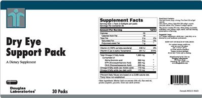 Photo of the Douglas Laboratories Dry Eye Support Pack label