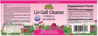 Photo of the Natural Factors Liv-Gall Cleanse Formula label