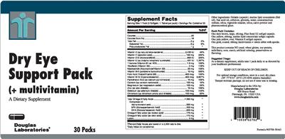 Photo of the Douglas Laboratories Dry Eye Support Pack (+ Multivitamin) label