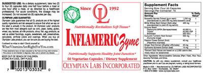 Photo of the OL Olympian Labs InflamericZyme label