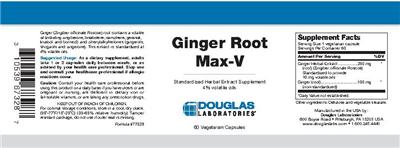 Photo of the Douglas Laboratories Ginger Root Max-V label